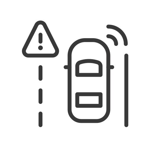 Ícono de seguridad asistencia por abandono de carril Chevrolet Equinox EV 2024 SUV eléctrica deportiva