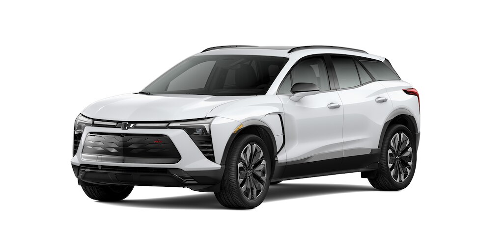 Nueva Chevrolet Blazer EV 2025, Camioneta SUV eléctrica en color blanco platino